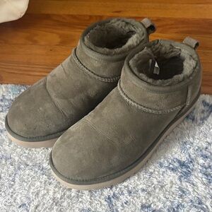 UGG Gray Suede Ankle Boots